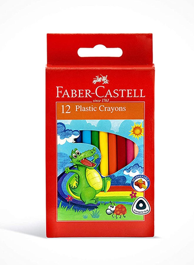 FABER-CASTELL Plastic  Crayons Pencils Pack Of 12 Multicolour - Image 2