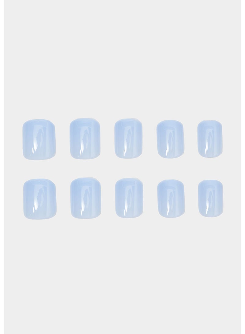 Aila - 24-Piece False Nails Tip Set Sky Blue - Image 1