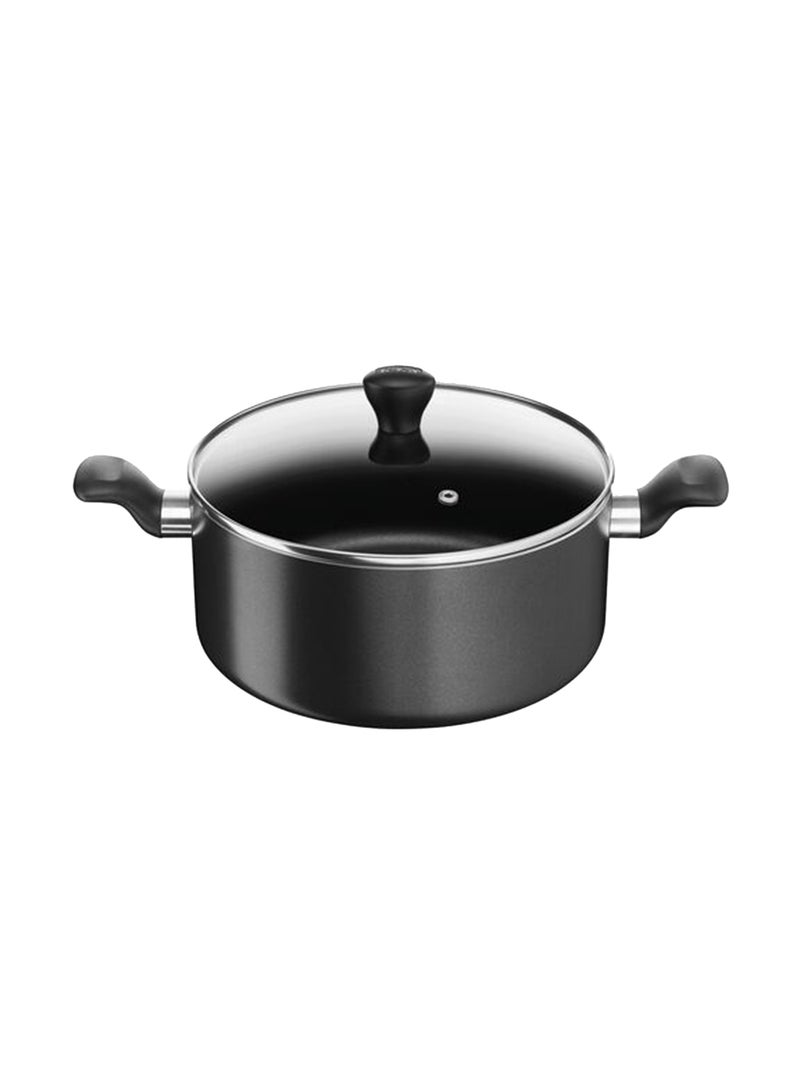 Tefal 12-Piece Super Cook Non Stick Aluminium Dishwasher Safe & Durable Premium Quality Cookware Set Includes 2 Fry Pans 22/24cm, Wok Pan 28cm, 3 Stew Pots With lids 22/24/28cm, Spatula, Spoon And Slotted Spoon Black 22,24,28,22,24,28cm Black 22,24,28,22,24,28cm  - Image 2