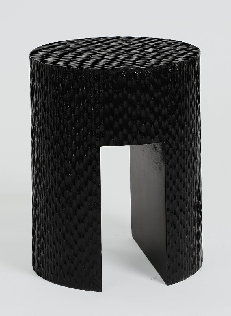 ebb & flow - Side Table Luxurious - In Black Wood - Used Next To Sofa As Coffee Corner Black Black 35x35x45cm - Image 1
