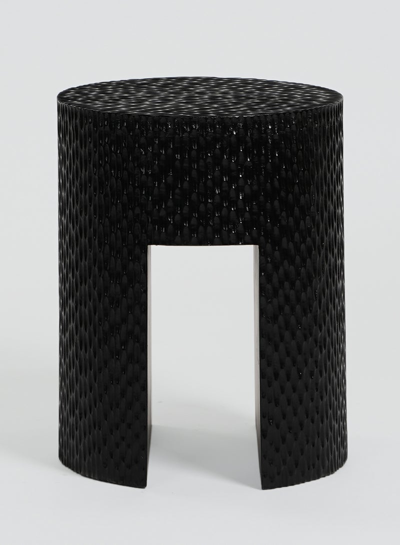 ebb & flow - Side Table Luxurious - In Black Wood - Used Next To Sofa As Coffee Corner Black Black 35x35x45cm - Image 1