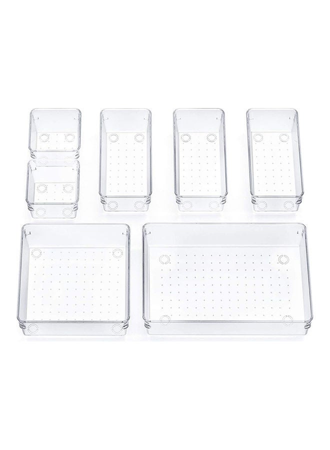 Generic 7-Piece Desk Drawer Organizer Trays Clear 24x17x12.5cm  - Image 1