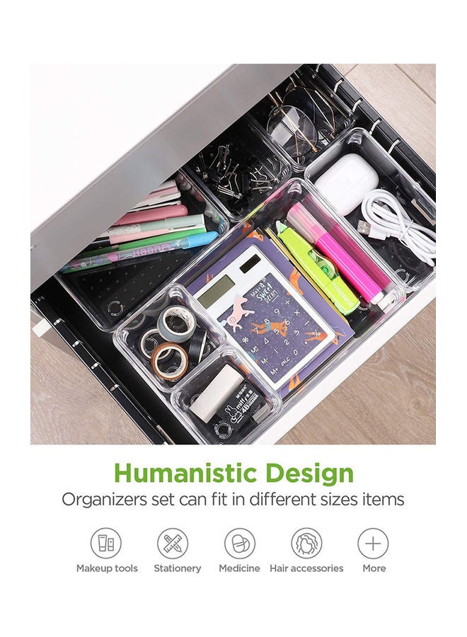 Generic 7-Piece Desk Drawer Organizer Trays Clear 24x17x12.5cm  - Image 5