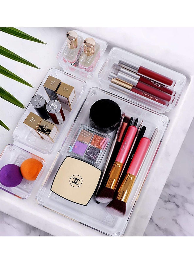Generic 21-Piece Desk Drawer Organizer Trays Clear 25x25x19.5cm  - Image 4