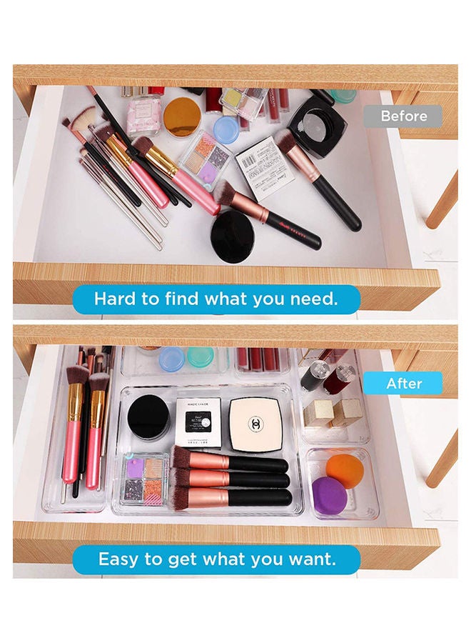 Generic 21-Piece Desk Drawer Organizer Trays Clear 25x25x19.5cm  - Image 3