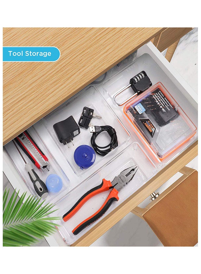 Generic 21-Piece Desk Drawer Organizer Trays Clear 25x25x19.5cm  - Image 5