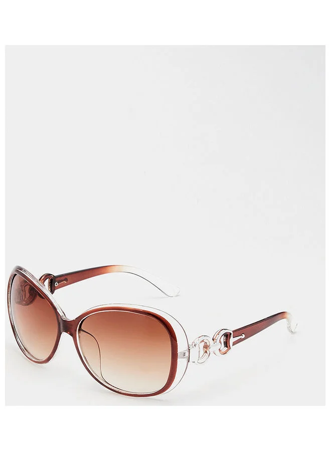 Closet By Styli Women's Curved Temple Tips Oval Sunglasses