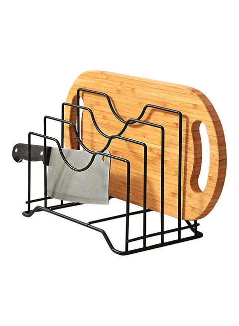 Multi-Purpose Pan And Pot Lid Rack Organizer Black 26 X 16.5 X 22cm