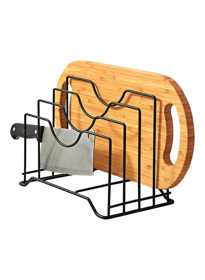 رف منظم للمقالي وأغطية الأواني متعدد الأغراض أسود 26 X 16.5 X 22سم - Image 1