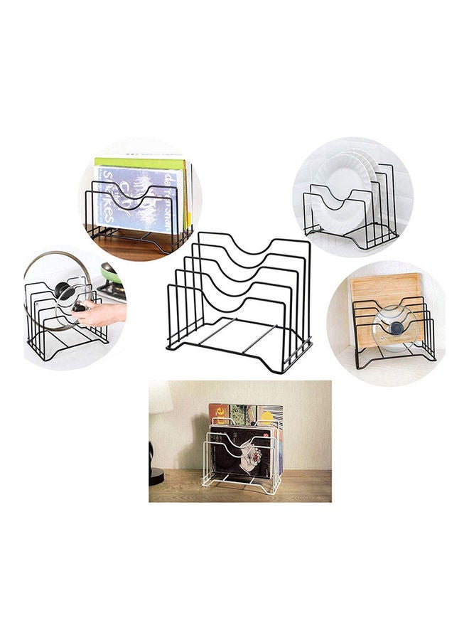 رف منظم للمقالي وأغطية الأواني متعدد الأغراض أسود 26 X 16.5 X 22سم - Image 3