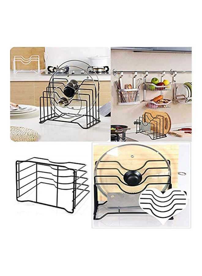 رف منظم للمقالي وأغطية الأواني متعدد الأغراض أسود 26 X 16.5 X 22سم - Image 5