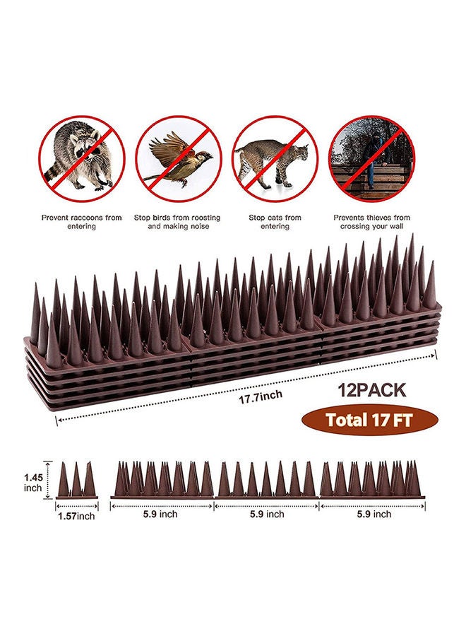 Generic - 12-Piece Birds Spikes Set Brown 43x4x3.5cm - Image 1