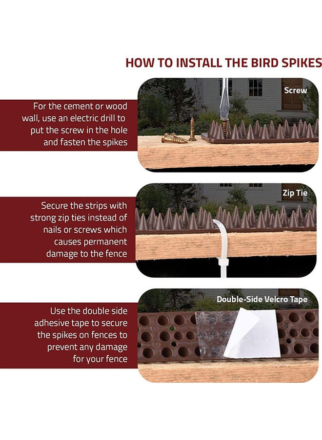 Generic - 12-Piece Birds Spikes Set Brown 43x4x3.5cm - Image 1