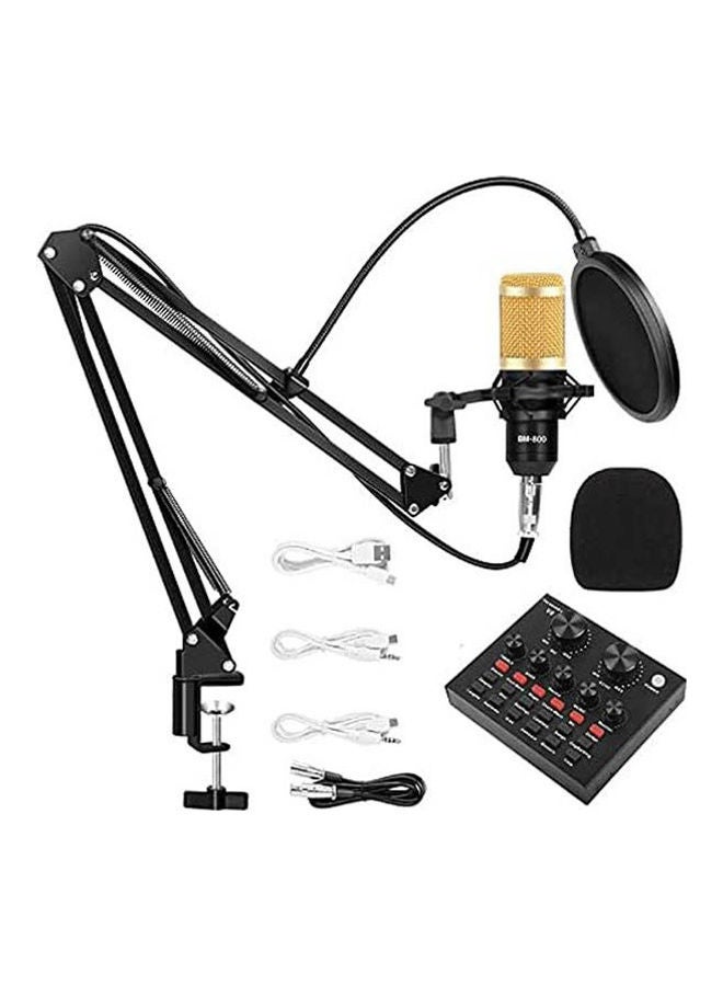 V8 Sound Card With Bm-800 Condenser Microphone B096RTWPYJ Black - Image 1