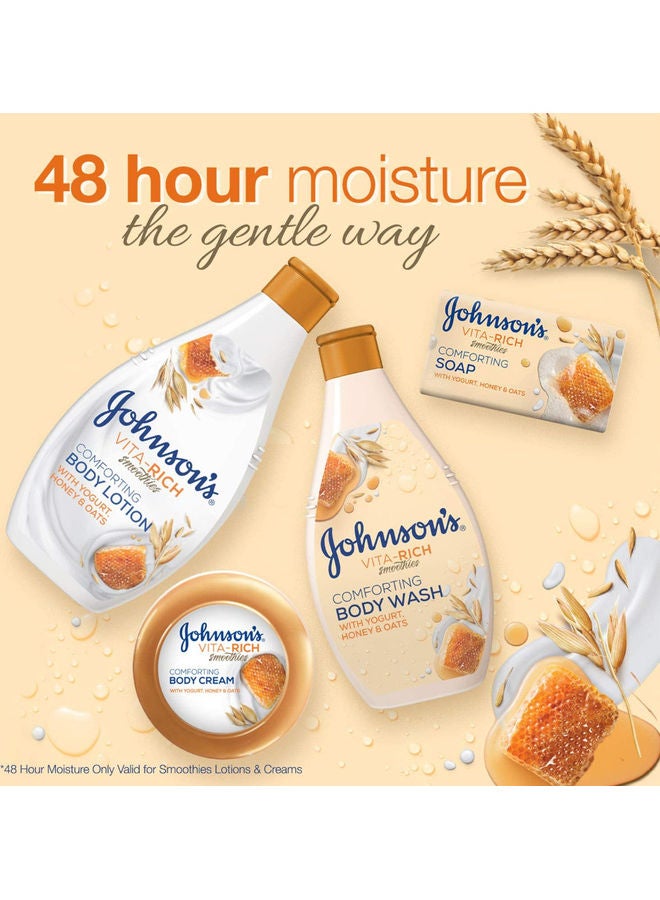 جونسون جل الاستحمام المهدئ فيتا ريتش سموذيز بخلاصة الزبادي والعسل والشوفان شفاف 250ملليلتر - Image 2
