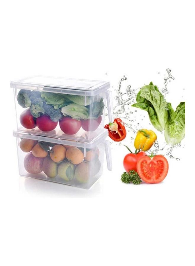 2-Piece Food Storage Boxes With Lids Clear 30 X 15 X 15cm
