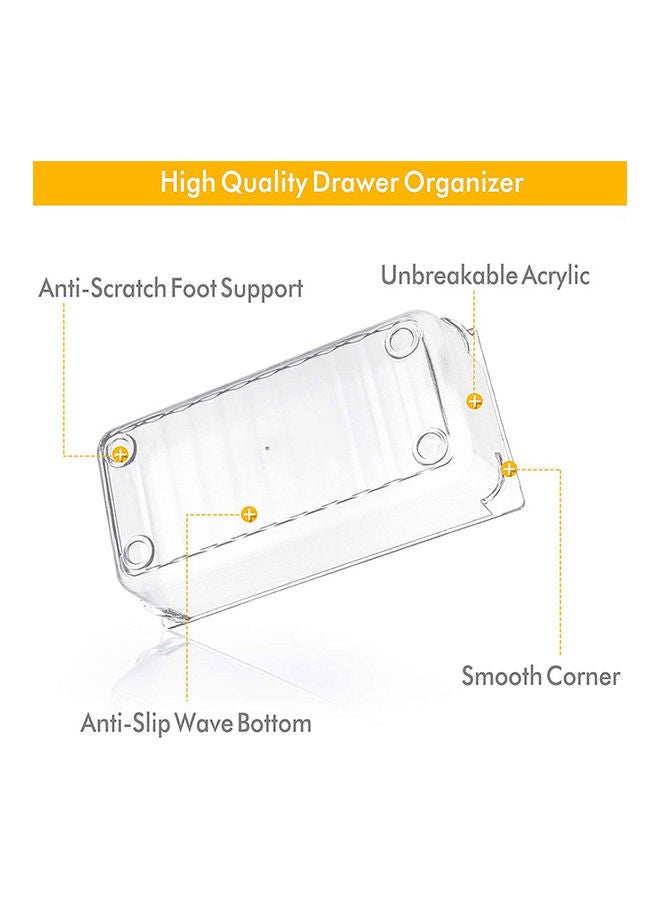 10-Piece Desk Drawer Organizer Trays Clear 26x26x10.5cm - Image 3