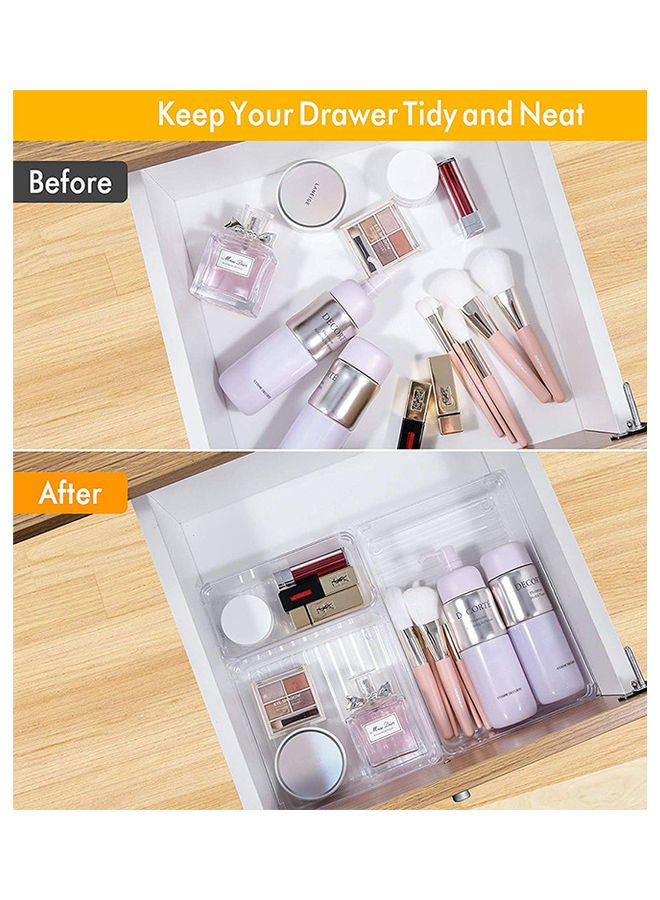 10-Piece Desk Drawer Organizer Trays Clear 26x26x10.5cm - Image 4