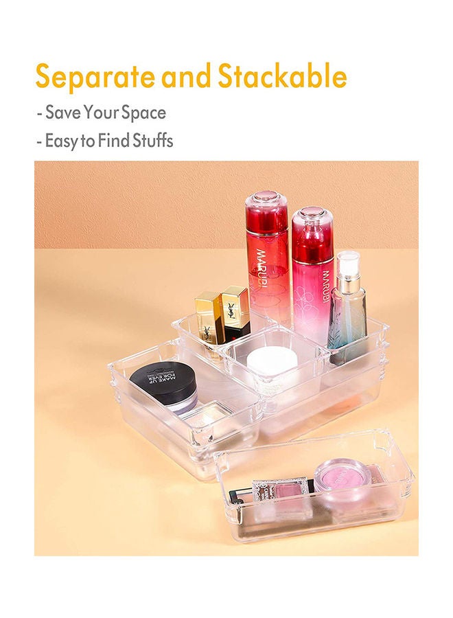 10-Piece Desk Drawer Organizer Trays Clear 26x26x10.5cm - Image 5