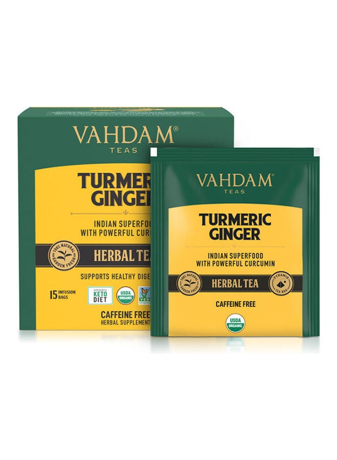 فادام علبة شاي أعشاب بالكركم والزنجبيل من 15 كيساً عبوة من 15 قطعة - Image 2