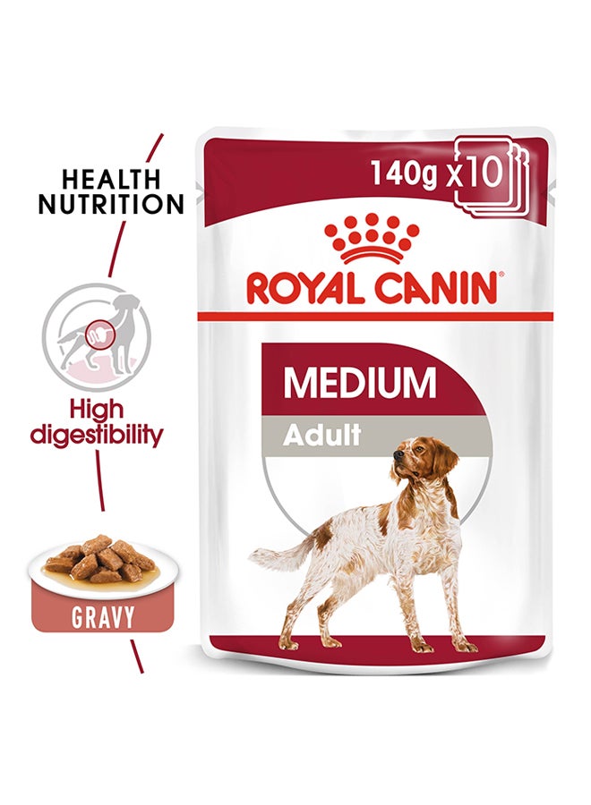 ROYAL CANIN Health Nutrition Medium Adult Wet Food Pouches 140g Pack Of 10  - Image 2