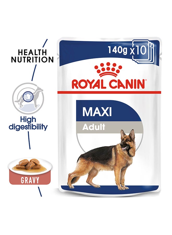 ROYAL CANIN Health Nutrition Maxi Adult Wet Food Pouches 140g Pack Of 10  - Image 2