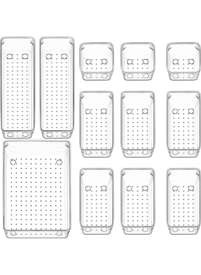 Generic 12-Piece Desk Drawer Organizer Trays Clear 25x24.5x12cm  - Image 1