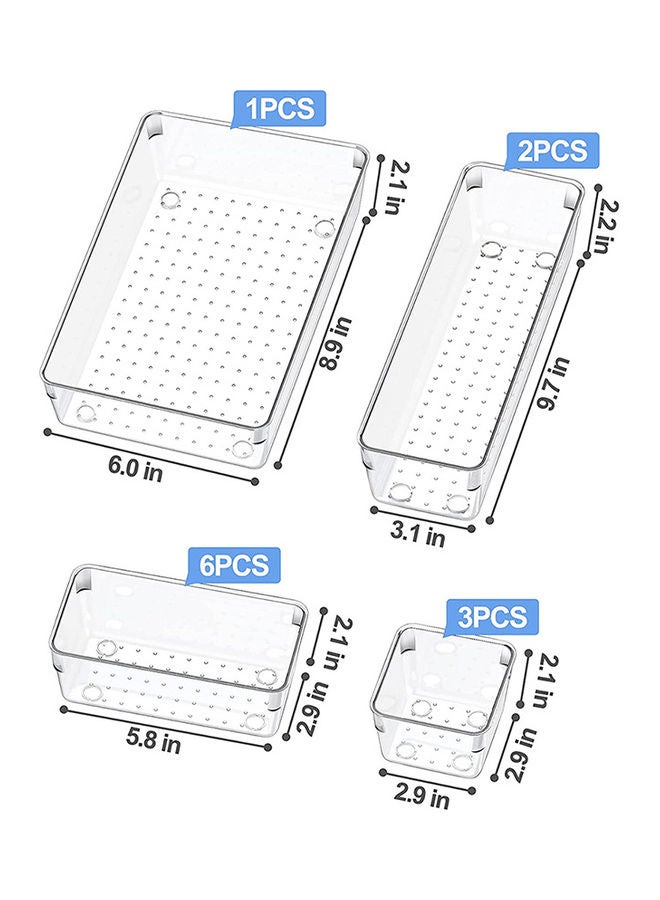 Generic 12-Piece Desk Drawer Organizer Trays Clear 25x24.5x12cm  - Image 2