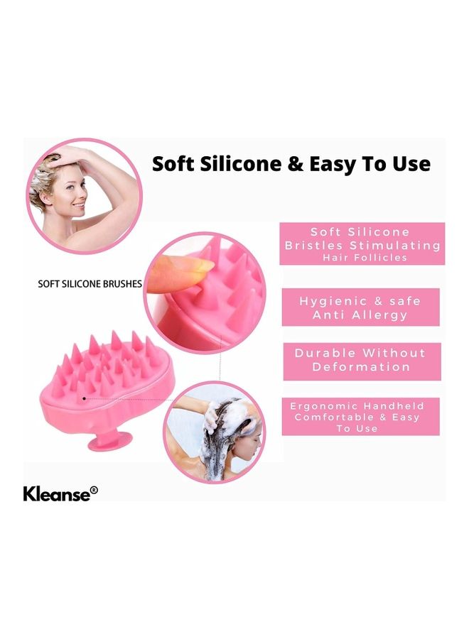 إيونتو فرشاة شعر عريضة لتقشير فروة الرأس وتنظيفها وردي 9.8سم - Image 3
