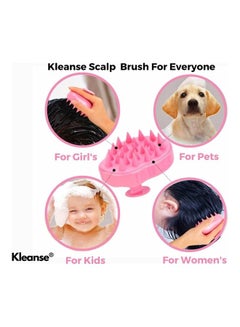 AIWANTO Hair Clean Exfoliate Scalp Brush Wide Tooth Comb Pink 9.8cm  - Image 4