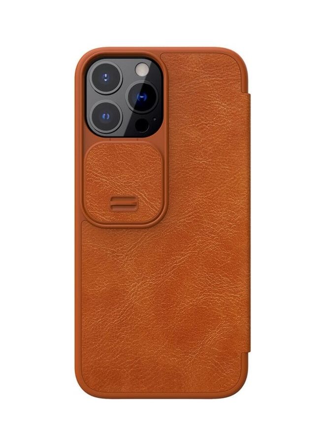 Qin Pro Leather Case Hard Back Cover For Apple iPhone13 Pro Max Brown