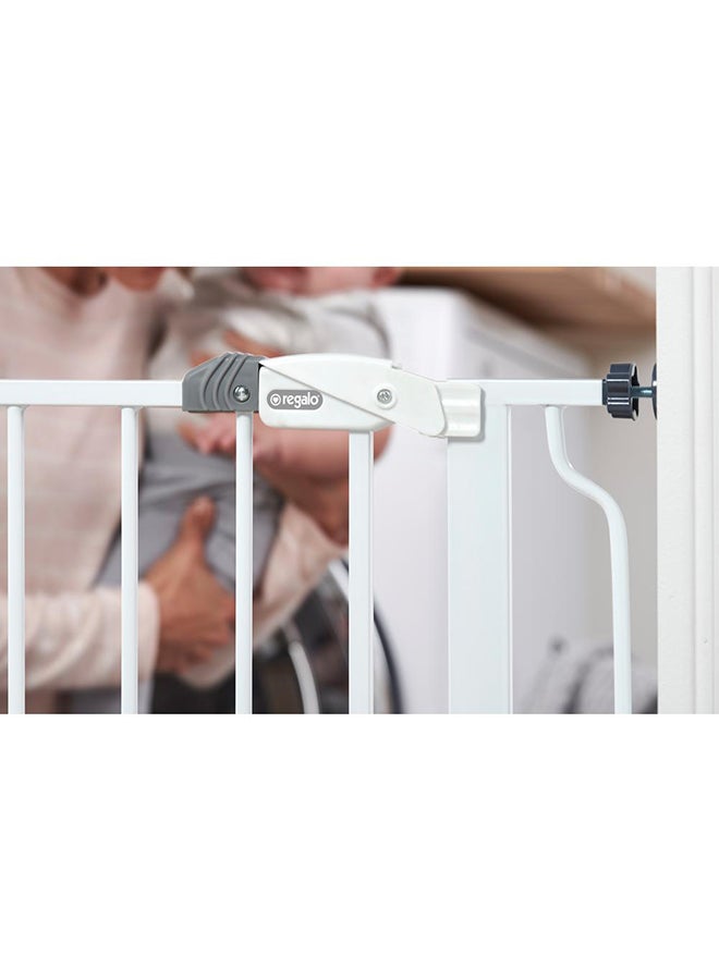 Easy Step Extra Tall Adjustable Baby Quick Install Auto Close - White