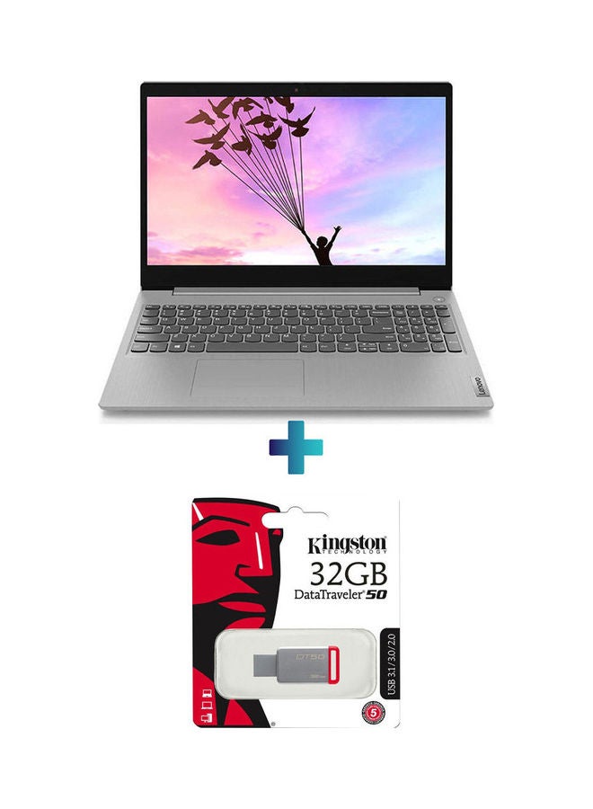 Lenovo Ideapad 3 15Igl05 Laptop With 15.6-Inch Display/Celeron N4020 Processor/4GB RAM/1TB HDD/Intel UHD Graphics 600 With USB3 Flash Dt50 32GB English/Arabic Grey  - Image 1