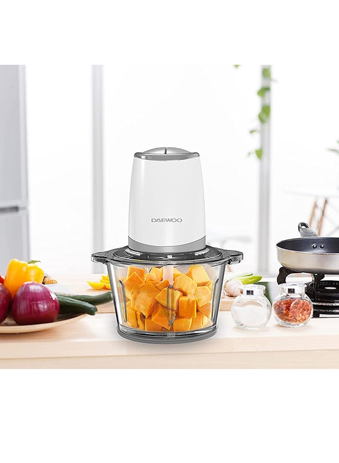 DAEWOO - Chopper With Mincer Grinder Function, With Glass Bowl And Quad Blade, Korean Technology 1.8 L 500.0 W DFC2052 White - Image 1