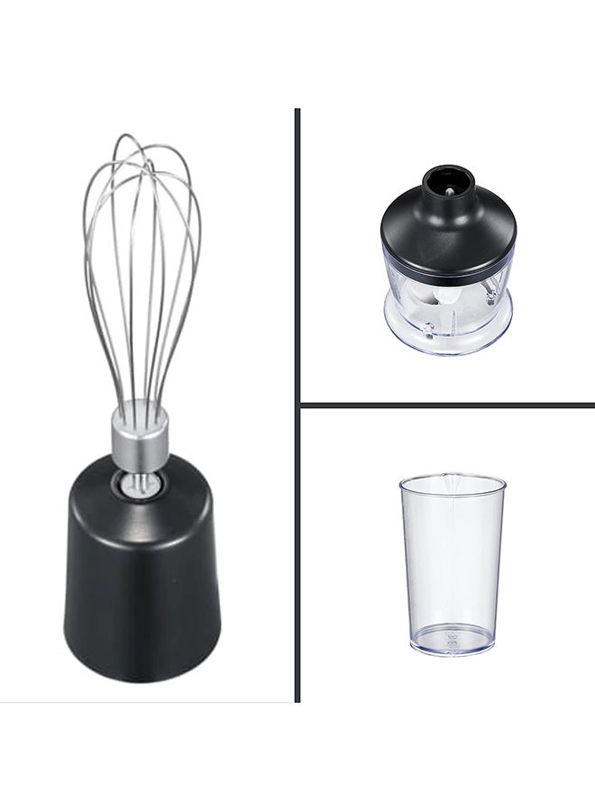 DAEWOO - Stainless Steel Stem Hand Blender With Chopper And Whisk 3-in-1 400W Korean Technology DHB1540 Black - Image 1