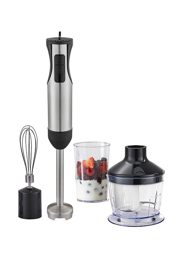 DAEWOO Stainless Steel Stem Hand Blender With Chopper And Whisk 3-in-1 600W Korean Technology DHB2340 Black  - Image 1
