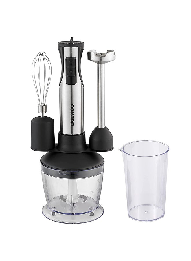 DAEWOO Stainless Steel Stem Hand Blender With Chopper And Whisk 3-in-1 600W Korean Technology DHB2340 Black  - Image 3