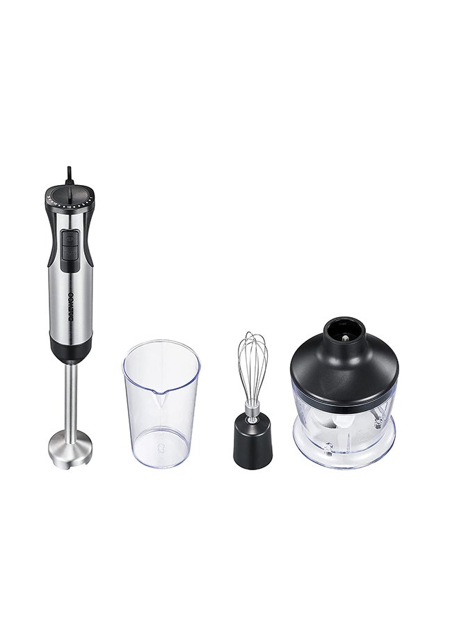 DAEWOO Stainless Steel Stem Hand Blender With Chopper And Whisk 3-in-1 600W Korean Technology DHB2340 Black  - Image 2
