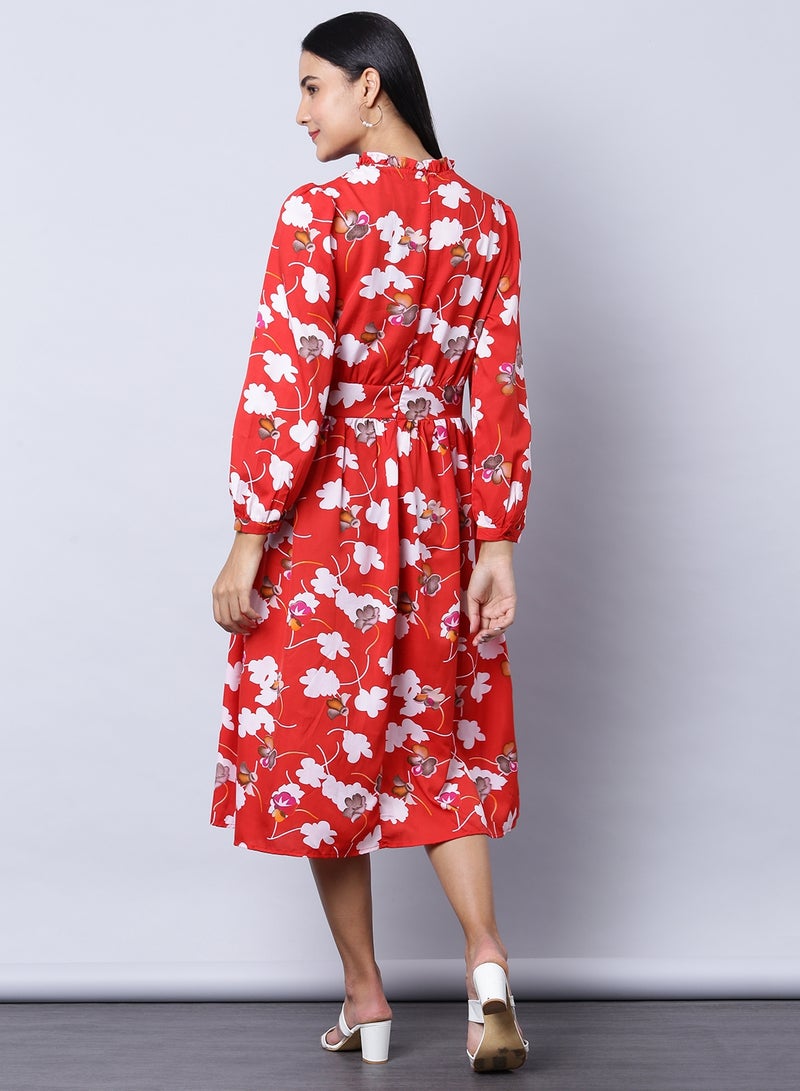 Aila - Floral Print Midi Dress Multicolour - Image 1