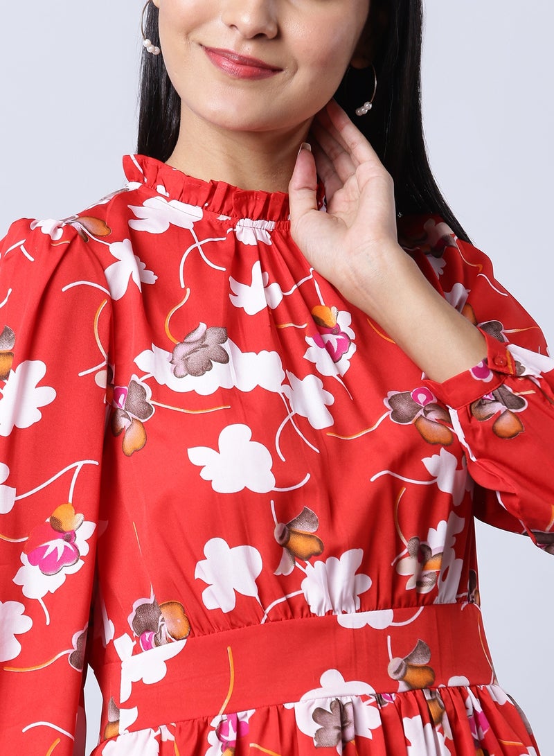 Aila - Floral Print Midi Dress Multicolour - Image 1