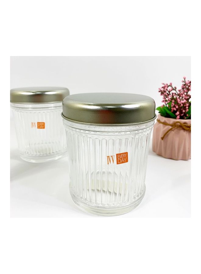 IVV Industrial Chic Jar With Aluminium Lid Transparent 12cm - Image 1