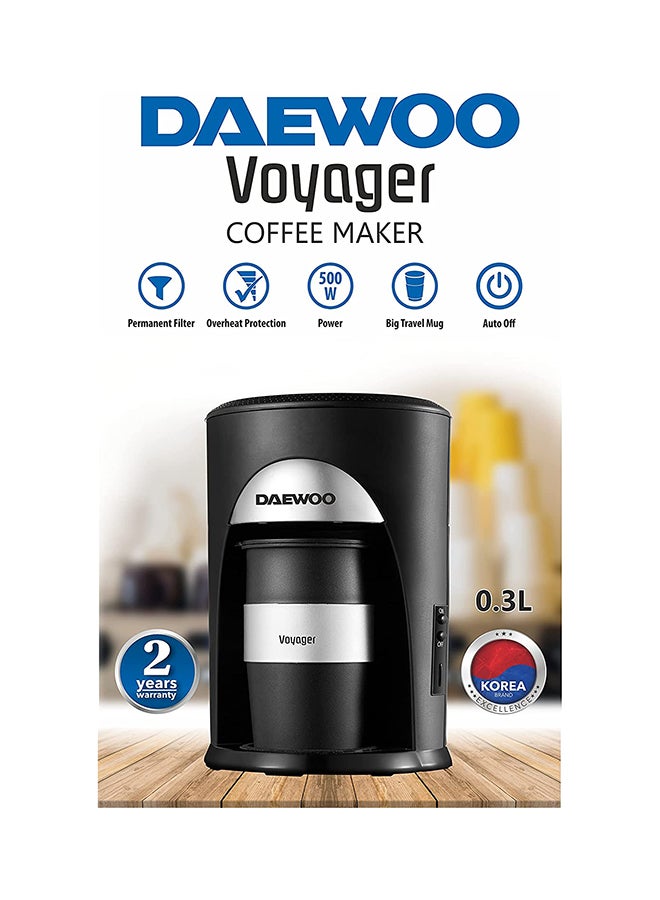 Insta Coffee Maker/ Coffee Machine with Travel Mug, Korean Technology 300.0 ml 500.0 W DCM9010 Black