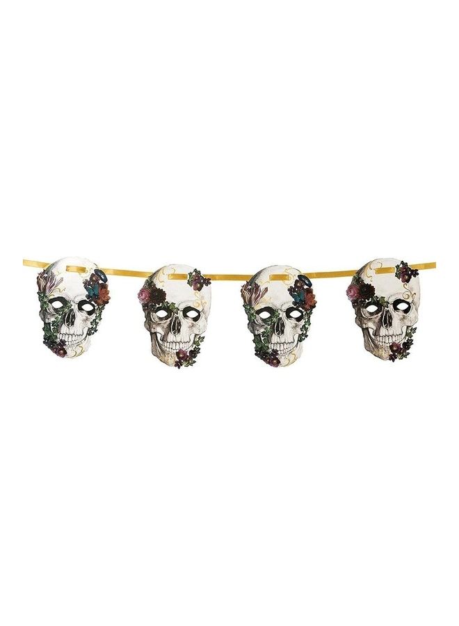 Party Time Skull Design Paper Banner Garland Set  - Image 1