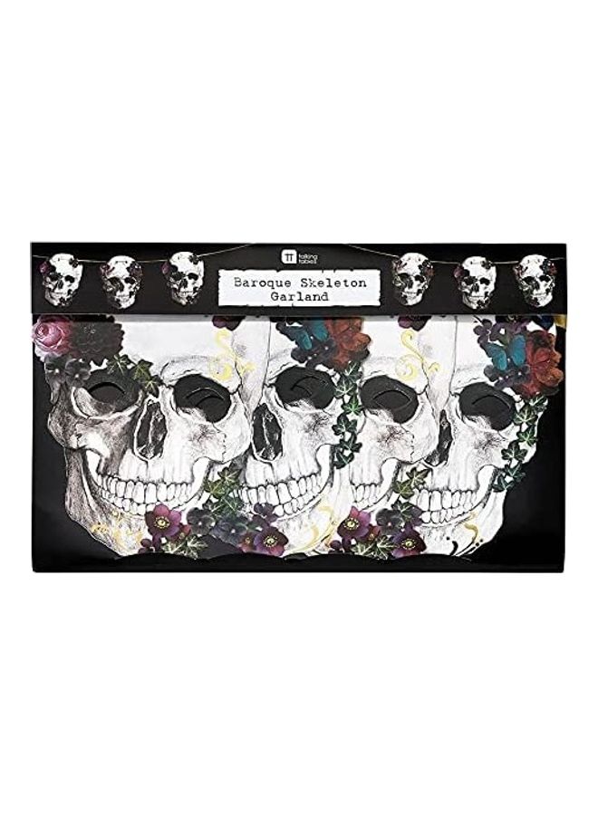 Party Time Skull Design Paper Banner Garland Set  - Image 2