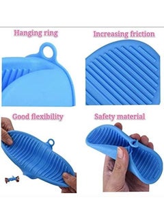 AIWANTO 2-Pair Heat Resistant Mini Pinch Mitts Silicone Gloves Red/Blue 8.5X11X8.5cm  - Image 3