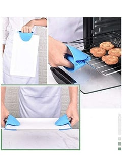 AIWANTO 2-Pair Heat Resistant Mini Pinch Mitts Silicone Gloves Red/Blue 8.5X11X8.5cm  - Image 4