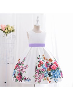 Floral Print A-Line Dress With Bow White - v1632728915/N51016486V_3