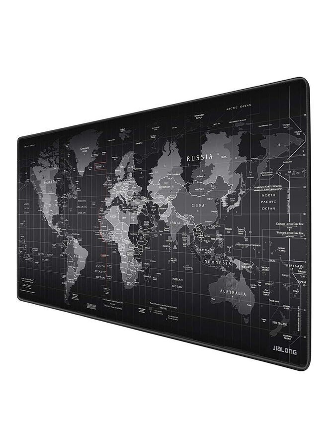 Arabest World Map Printed Gaming Large Mouse Pad Mat Black/Grey - Image 1