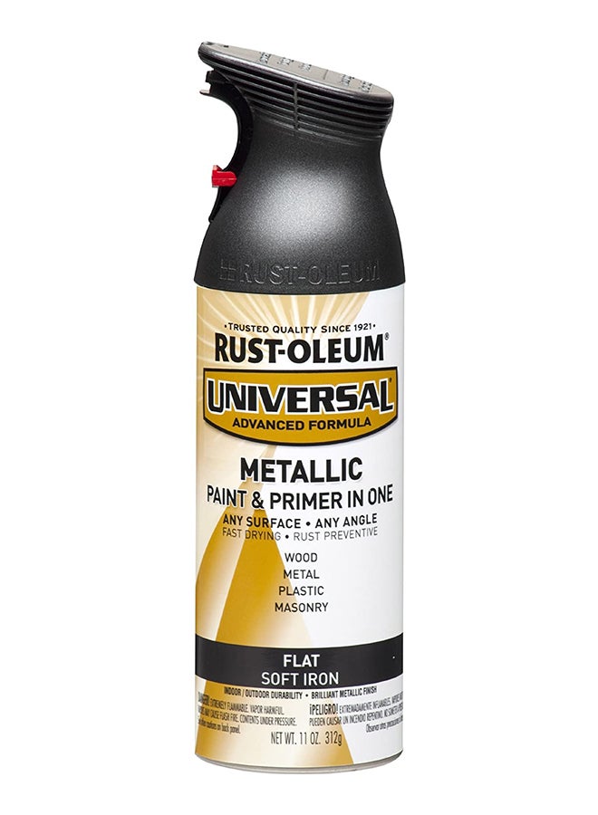 RUST-OLEUM Universal Metallic Flat Soft Iron Spray Paint Grey 