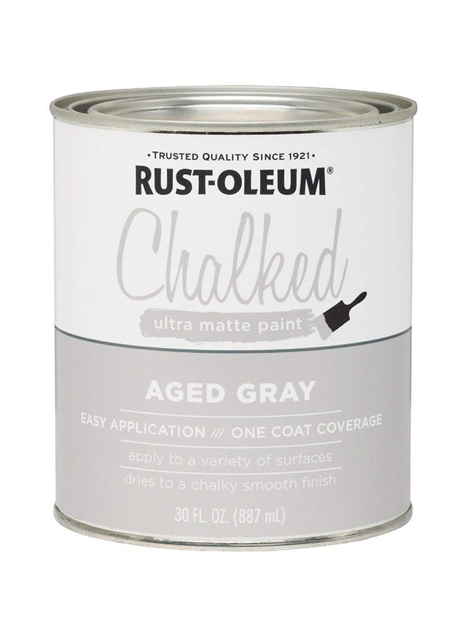 RUST-OLEUM - Rust-Oleum, Aged Gray 285143 Ultra Matte Interior Acrylic Chalked Paint 30 oz, 30 Fl Oz (Pack of 1) 285143 Aged Gray 887ml - Image 1